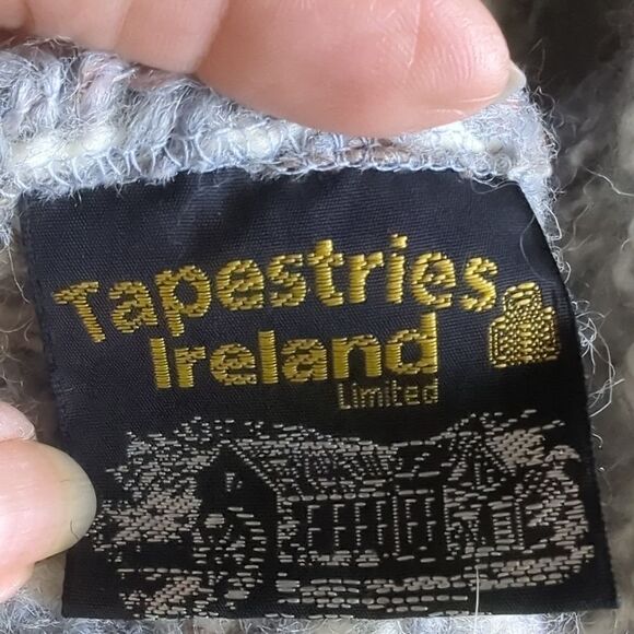 Coat Wool Gray Tapestries Ireland Limited Wool Coat Large - Picture 7 of 10